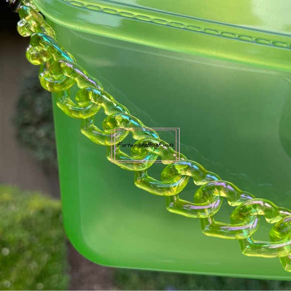 TRIPLE HEARTS Slime Green Jelly Resin Bag Strap Novelty Bag Strap Kawaii Y2K - Picture 5 of 11